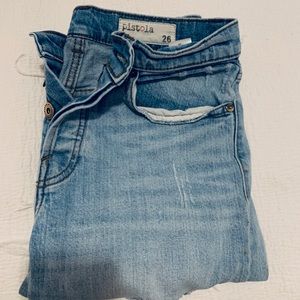 Pistola ripped boyfriend crop jeans